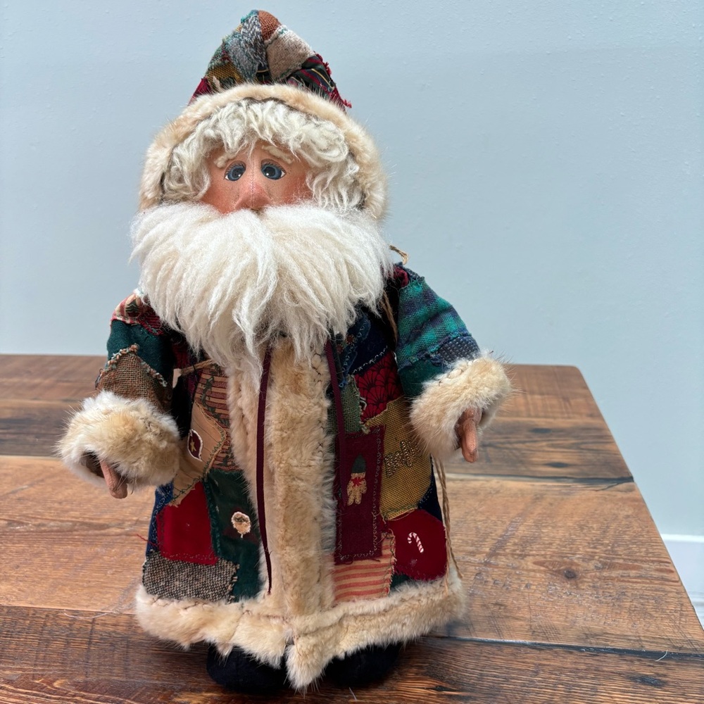 Patchwork Santa Claus Figurine